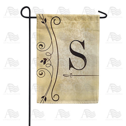 Fancy Scroll Monogram Garden Flag