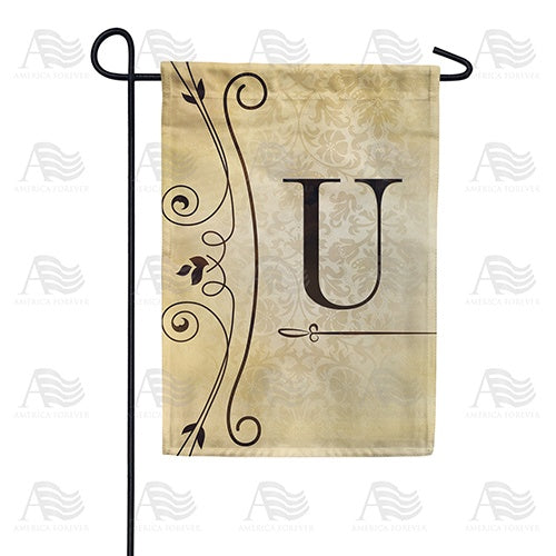 Fancy Scroll Monogram Garden Flag