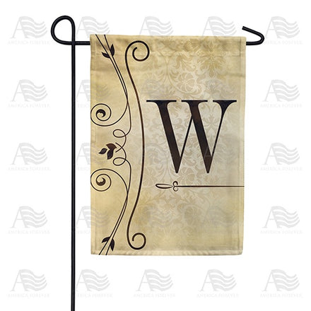 Fancy Scroll Monogram Garden Flag