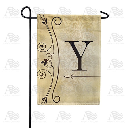 Fancy Scroll Monogram Garden Flag