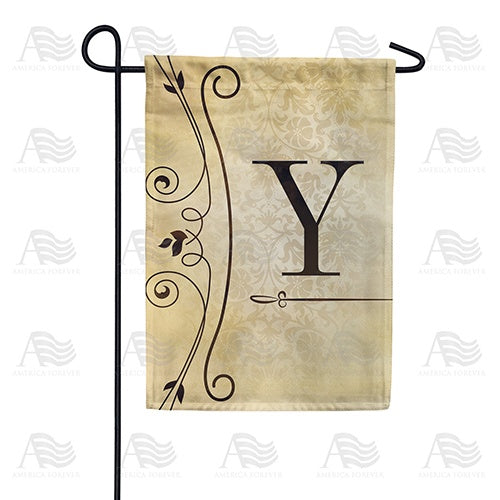 Fancy Scroll Monogram Garden Flag