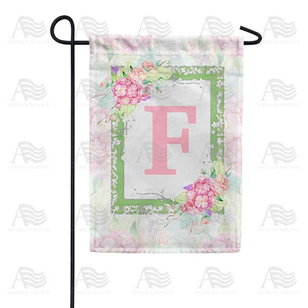 Watercolor Hydrangea Monogram Garden Flag