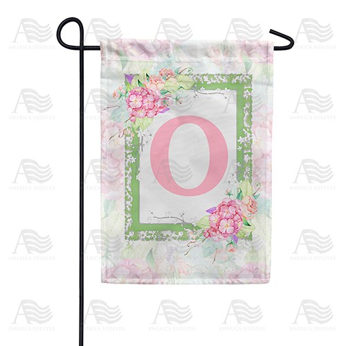 Watercolor Hydrangea Monogram Garden Flag