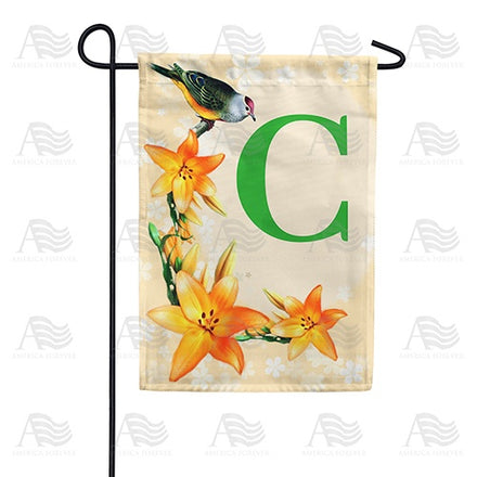 Orange Lilies Monogram Garden Flag