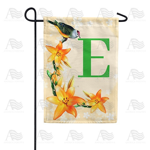 Orange Lilies Monogram Garden Flag