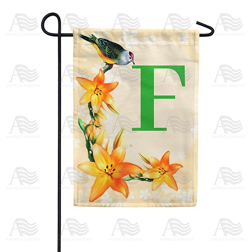 Orange Lilies Monogram Garden Flag