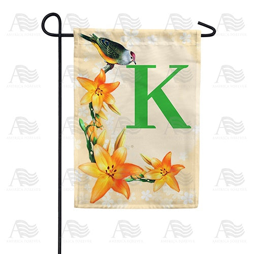 Orange Lilies Monogram Garden Flag