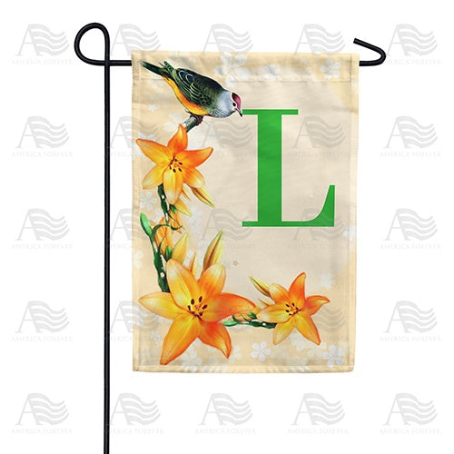 Orange Lilies Monogram Garden Flag