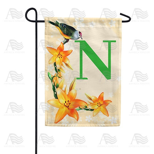 Orange Lilies Monogram Garden Flag