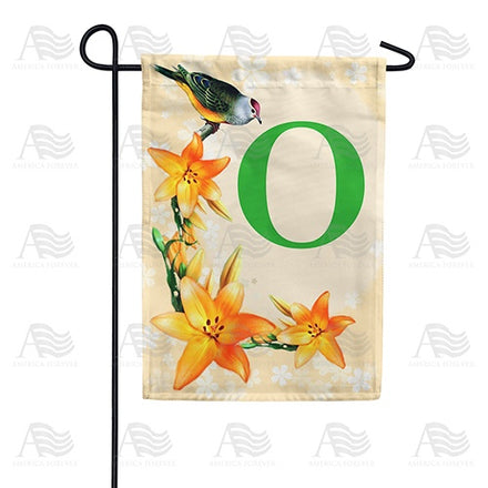 Orange Lilies Monogram Garden Flag