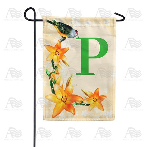 Orange Lilies Monogram Garden Flag