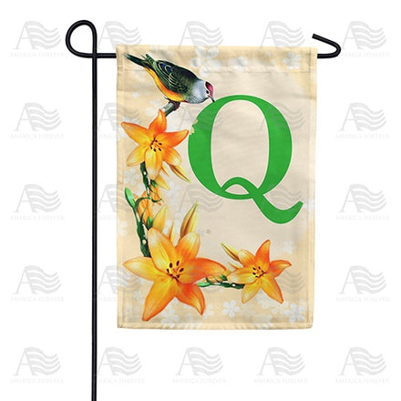 Orange Lilies Monogram Garden Flag