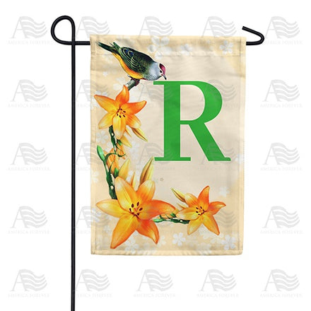 Orange Lilies Monogram Garden Flag