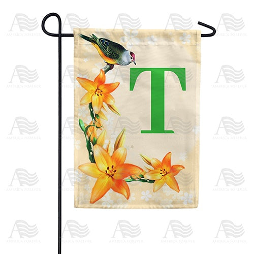 Orange Lilies Monogram Garden Flag