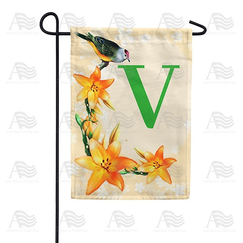 Orange Lilies Monogram Garden Flag