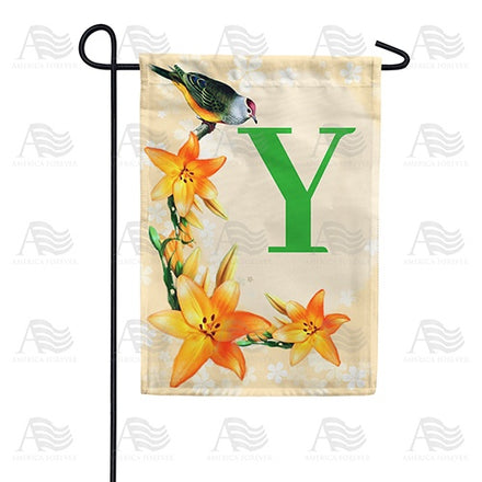 Orange Lilies Monogram Garden Flag