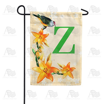 Orange Lilies Monogram Garden Flag