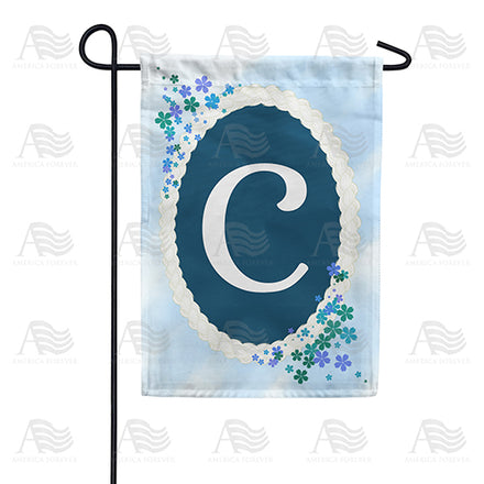 Dainty Blue Monogram Garden Flag