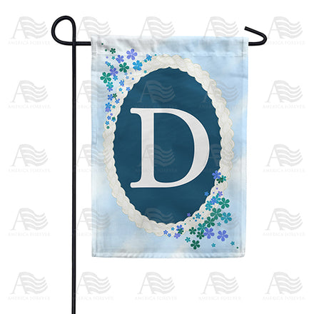 Dainty Blue Monogram Garden Flag