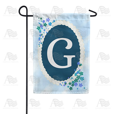 Dainty Blue Monogram Garden Flag