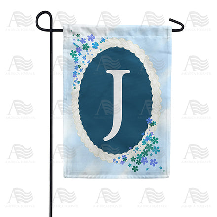 Dainty Blue Monogram Garden Flag