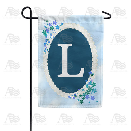 Dainty Blue Monogram Garden Flag