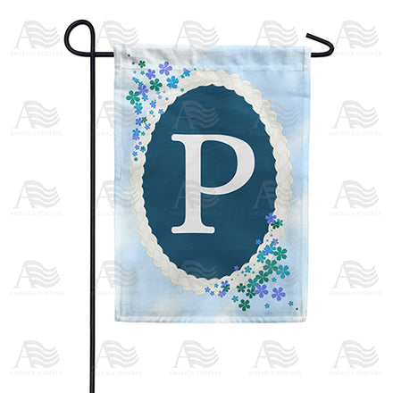 Dainty Blue Monogram Garden Flag