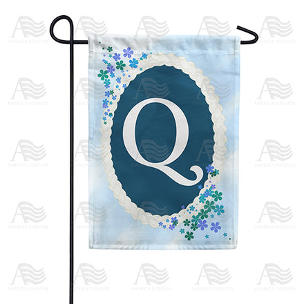 Dainty Blue Monogram Garden Flag