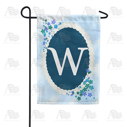 Dainty Blue Monogram Garden Flag