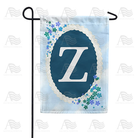 Dainty Blue Monogram Garden Flag