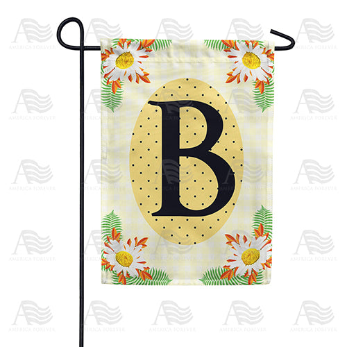 Yellow Gingham Daisies Monogram Garden Flag