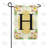 Yellow Gingham Daisies Monogram Garden Flag