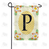 Yellow Gingham Daisies Monogram Garden Flag