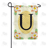 Yellow Gingham Daisies Monogram Garden Flag