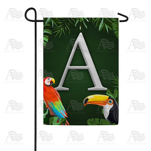 Tropical Birds Monogram Garden Flag