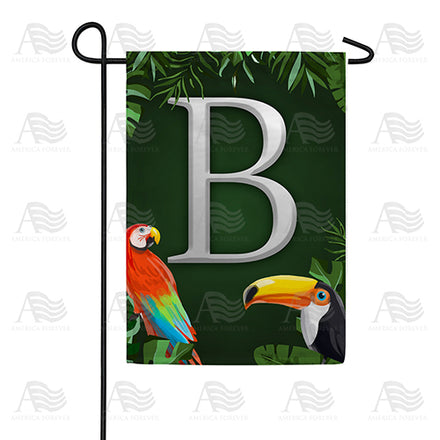 Tropical Birds Monogram Garden Flag