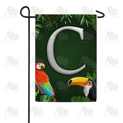 Tropical Birds Monogram Garden Flag