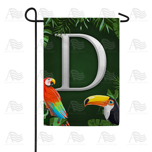 Tropical Birds Monogram Garden Flag