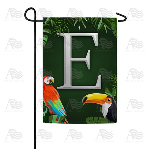 Tropical Birds Monogram Garden Flag