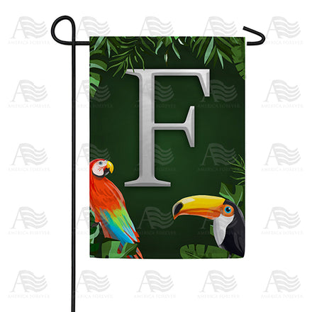 Tropical Birds Monogram Garden Flag