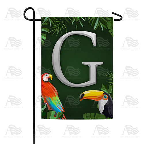 Tropical Birds Monogram Garden Flag