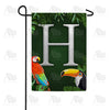 Tropical Birds Monogram Garden Flag