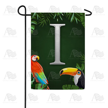 Tropical Birds Monogram Garden Flag