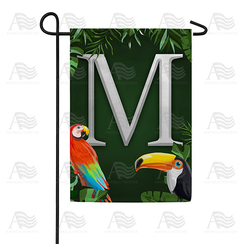 Tropical Birds Monogram Garden Flag