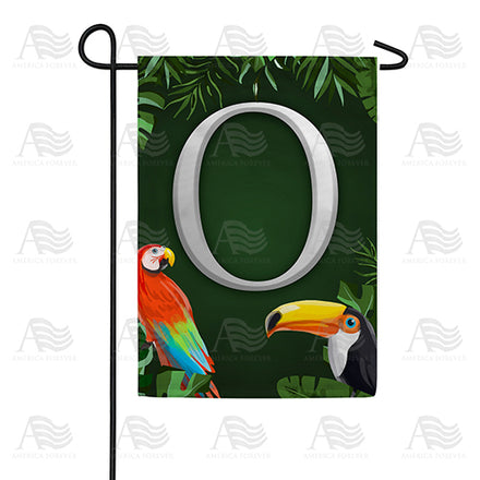 Tropical Birds Monogram Garden Flag