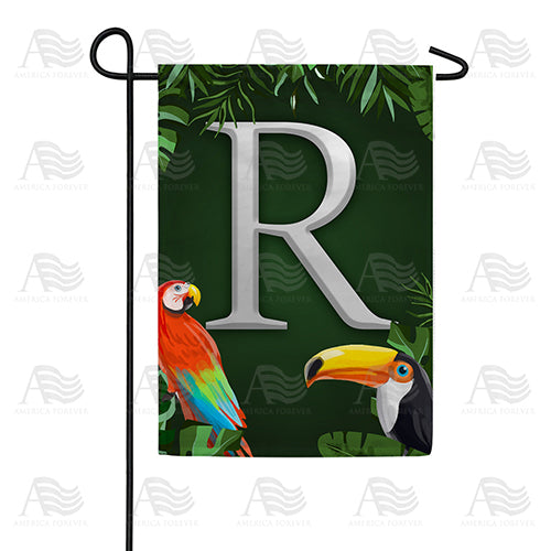 Tropical Birds Monogram Garden Flag