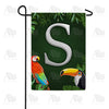 Tropical Birds Monogram Garden Flag