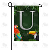 Tropical Birds Monogram Garden Flag