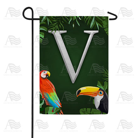 Tropical Birds Monogram Garden Flag