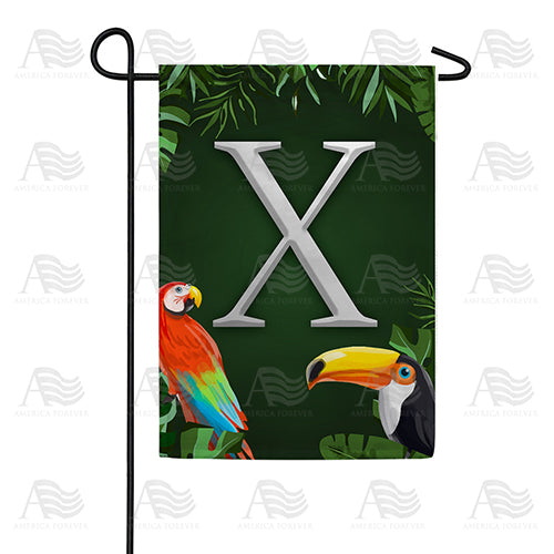 Tropical Birds Monogram Garden Flag